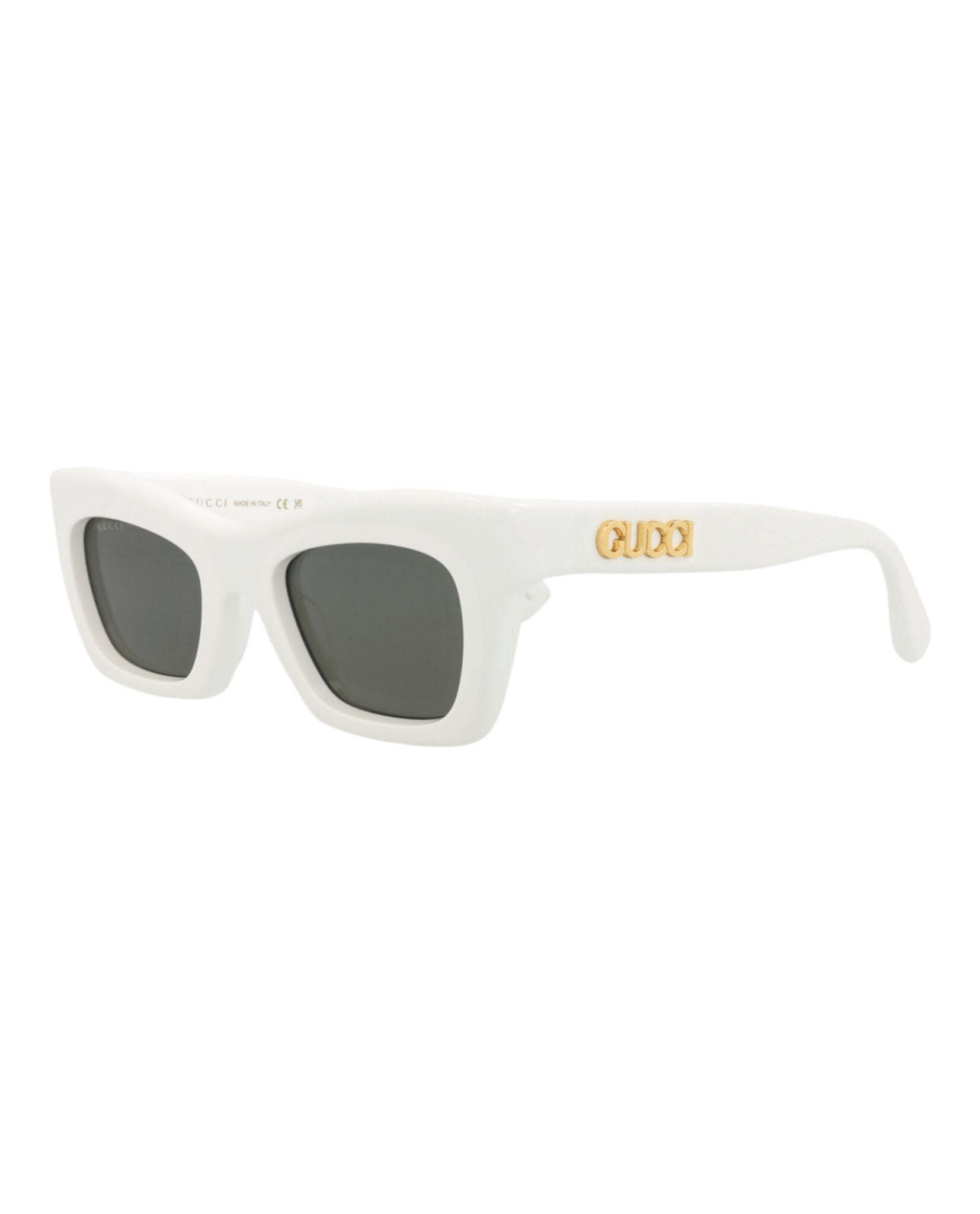 Gucci Womens Cat Eye White White Grey Fashion Designer Eyewear