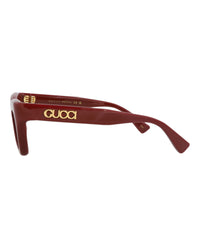 Gucci Gucci Womens Cat Eye Burgundy Burgundy Brown Fashion Designer Eyewear