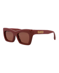 Gucci Womens Cat Eye Burgundy Burgundy Brown Fashion Designer Eyewear