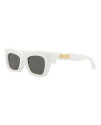 Gucci Womens Cat Eye White White Grey Fashion Designer Eyewear