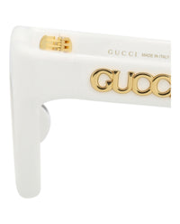 Gucci Womens Cat Eye White White Grey Fashion Designer Eyewear