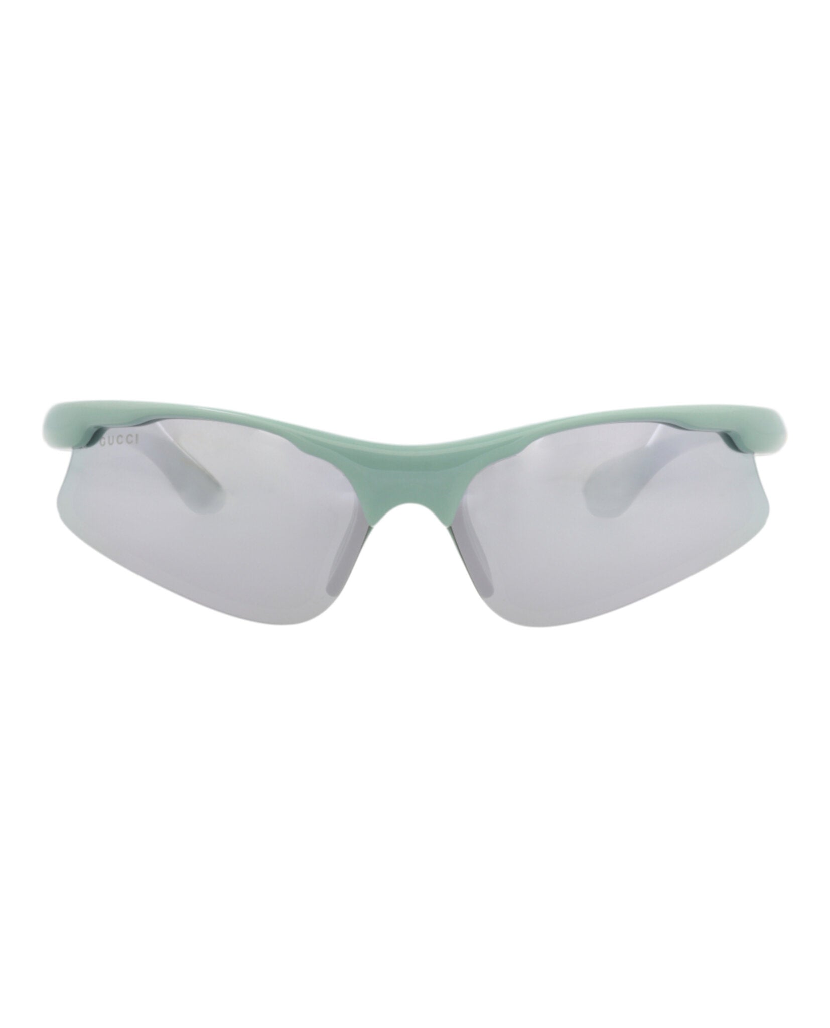 Gucci Gucci Mens Shield/Wrap Green Green Silver Fashion Designer Eyewear