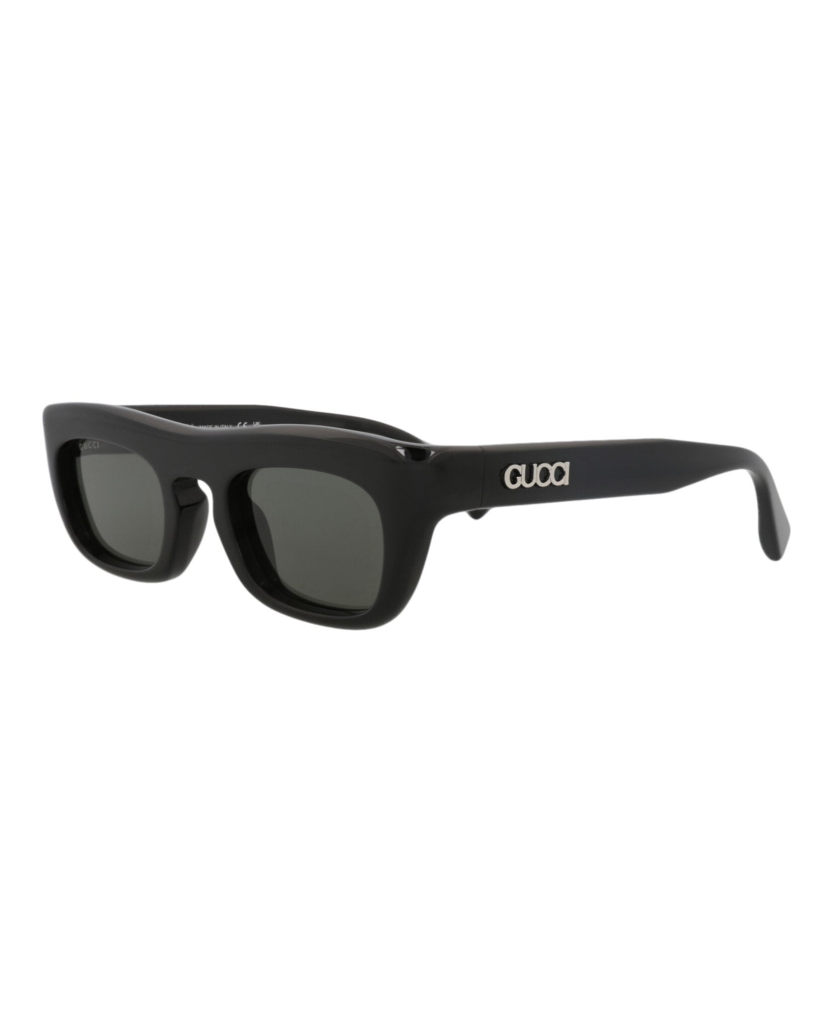 Gucci Gucci Mens Square/Rectangle Black Black Grey Fashion Designer Eyewear