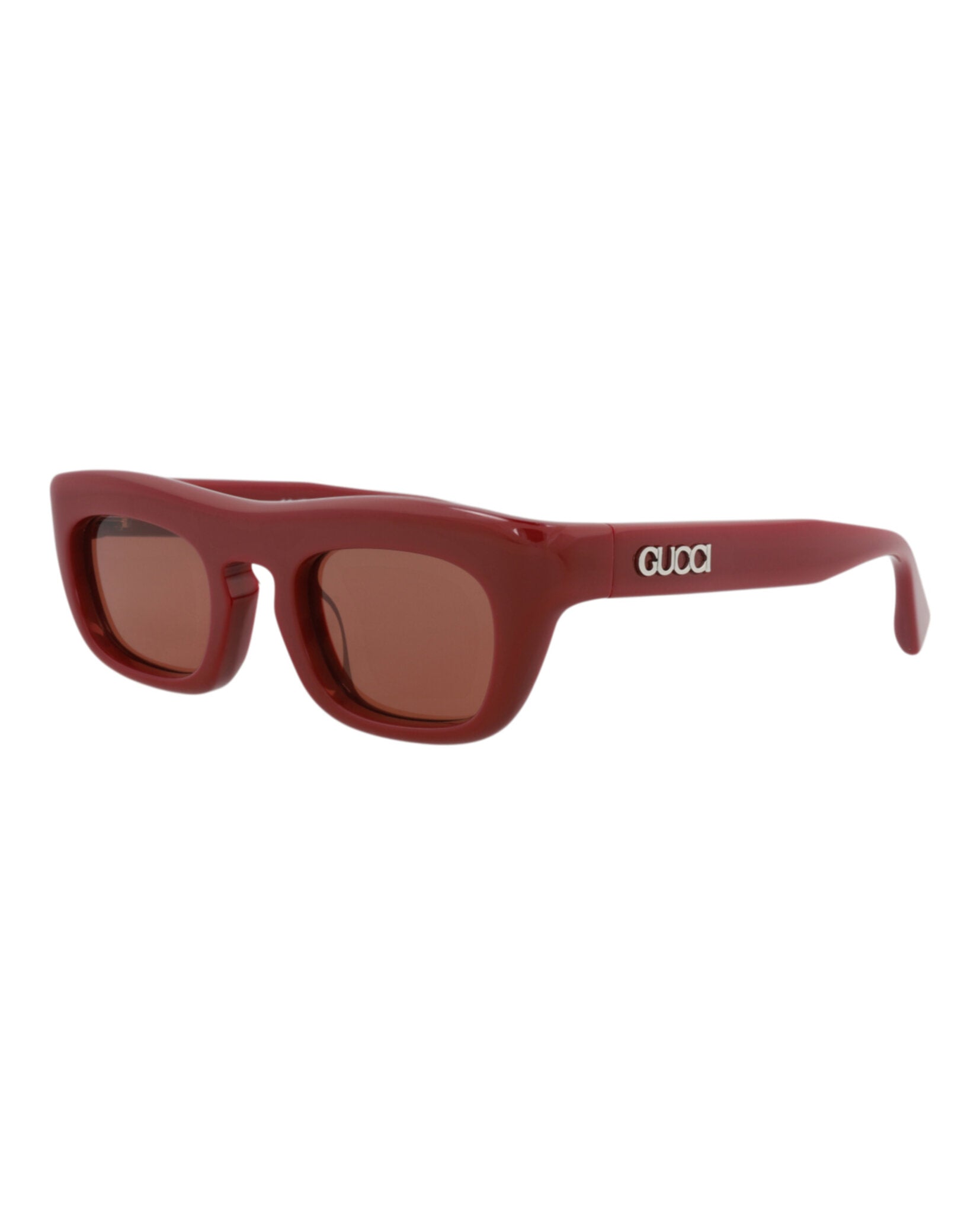 Gucci Gucci Mens Square/Rectangle Burgundy Burgundy Brown Fashion Designer Eyewear