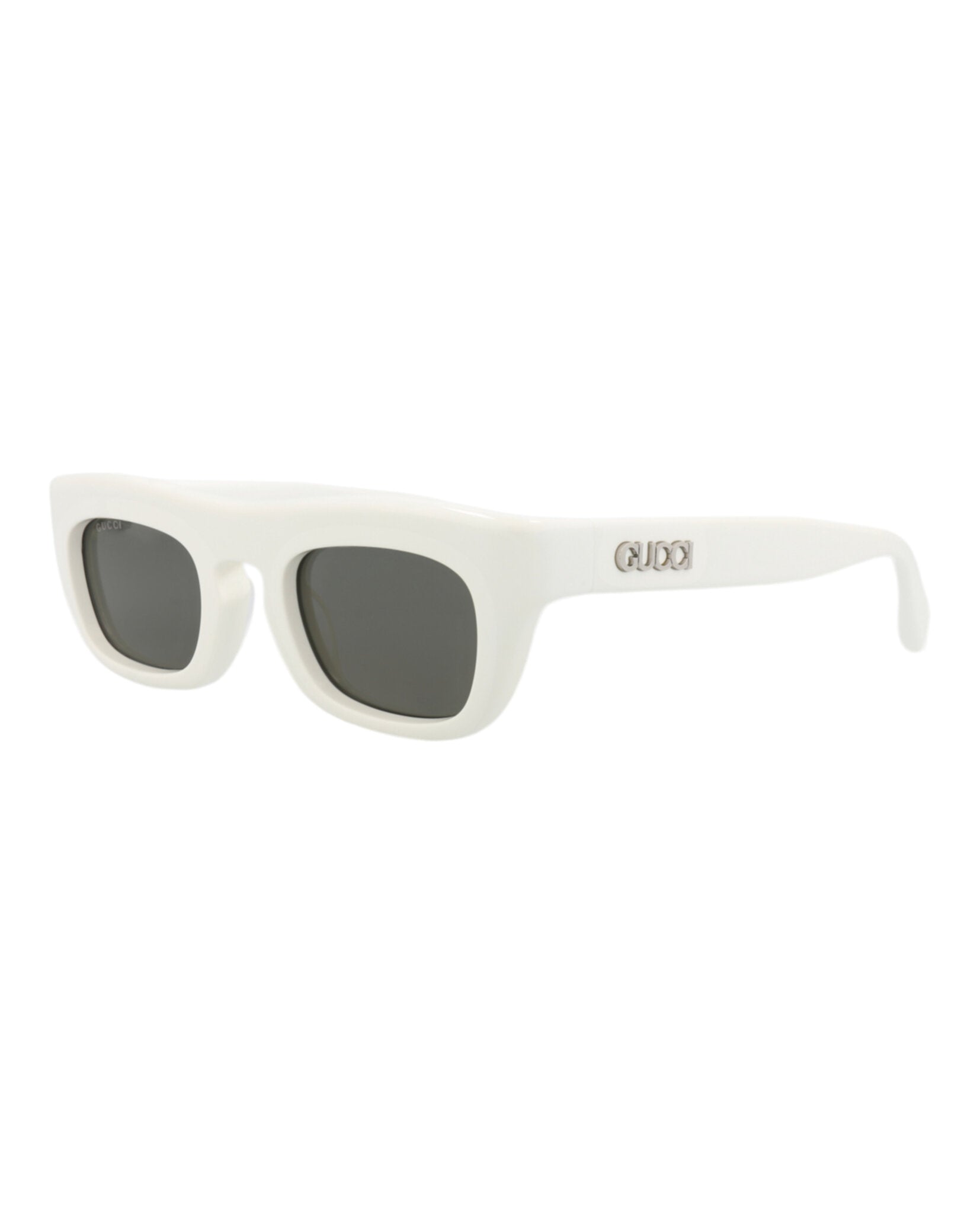 Gucci Mens Square/Rectangle White White Grey Fashion Designer Eyewear