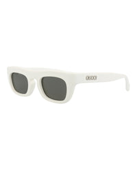 Gucci Mens Square/Rectangle White White Grey Fashion Designer Eyewear