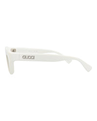 Gucci Mens Square/Rectangle White White Grey Fashion Designer Eyewear