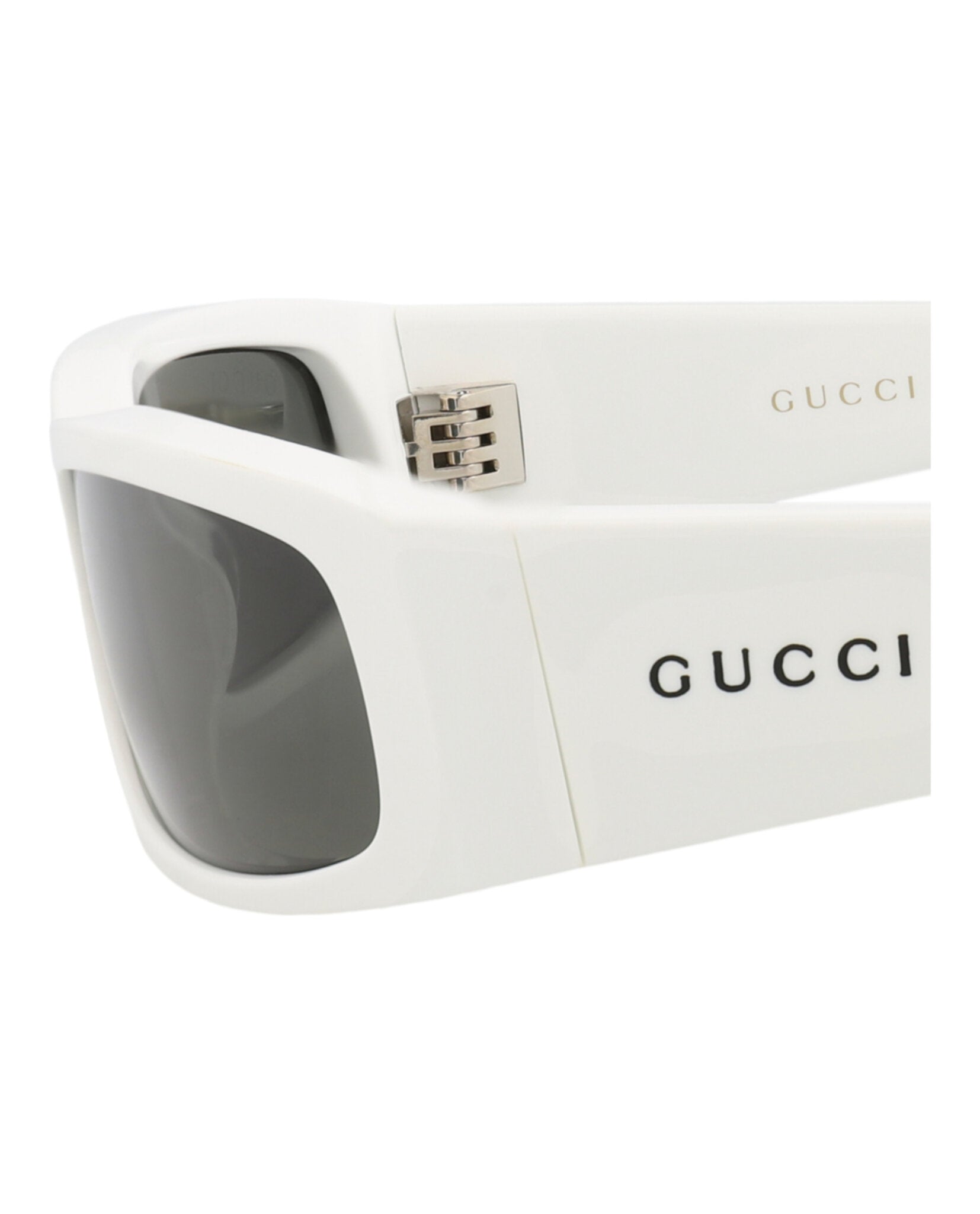 Gucci Mens Square/Rectangle White White Grey Fashion Designer Eyewear