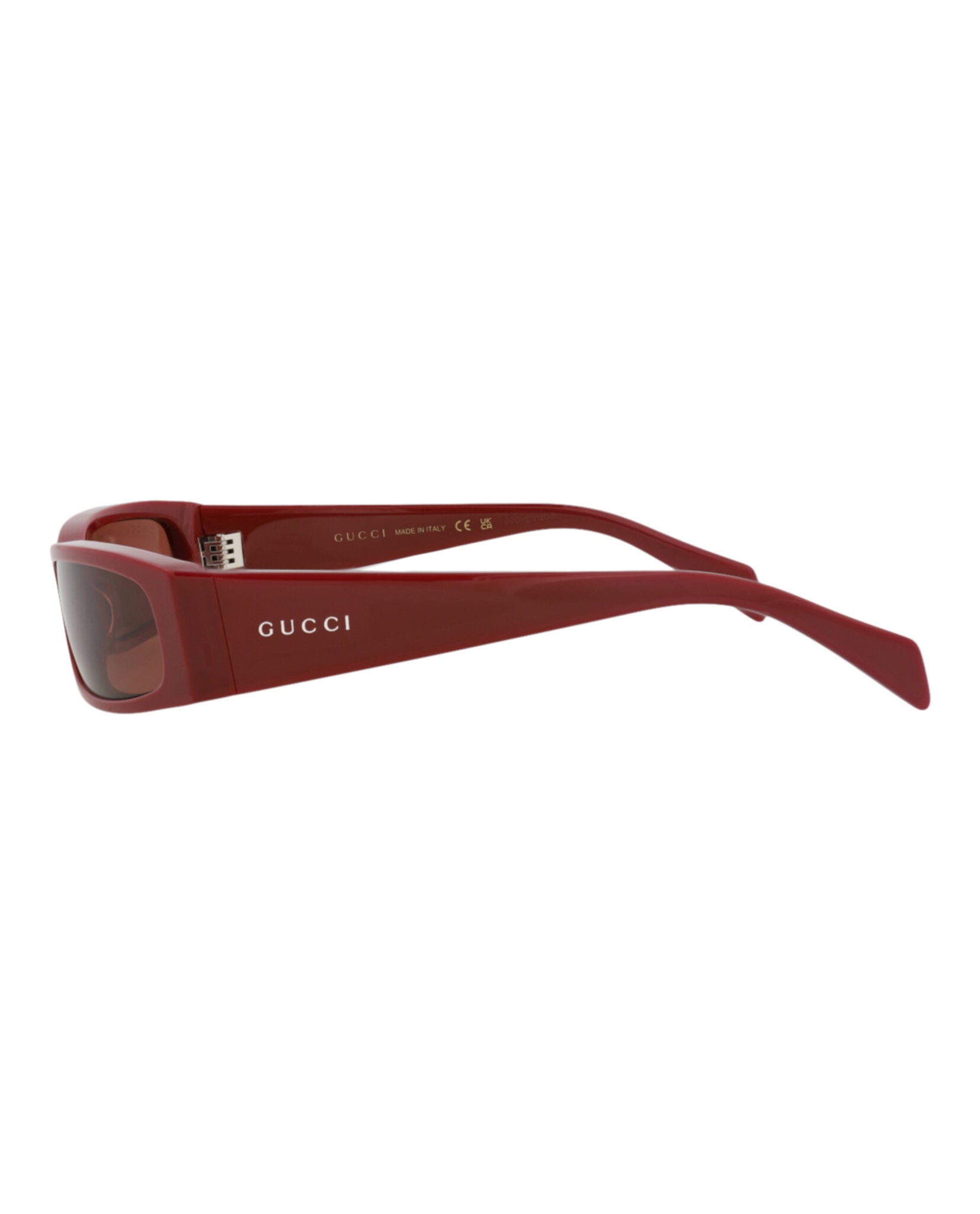 Gucci Gucci Mens Square/Rectangle Burgundy Burgundy Brown Fashion Designer Eyewear