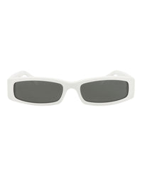 Gucci Mens Square/Rectangle White White Grey Fashion Designer Eyewear