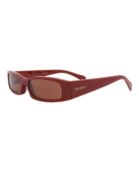 Gucci Gucci Mens Square/Rectangle Burgundy Burgundy Brown Fashion Designer Eyewear