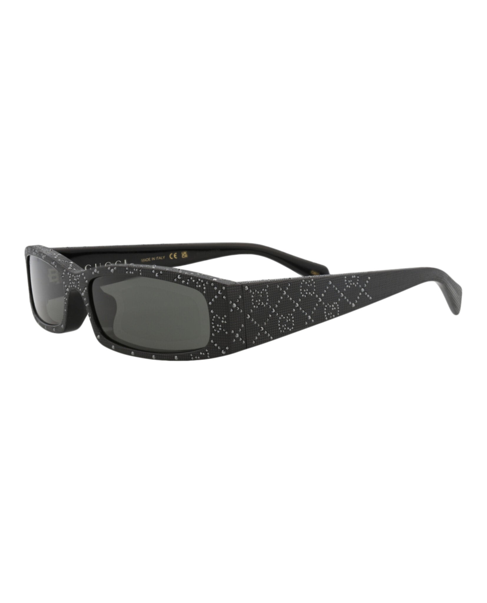 Gucci Gucci Mens Square/Rectangle Black Black Grey Fashion Designer Eyewear