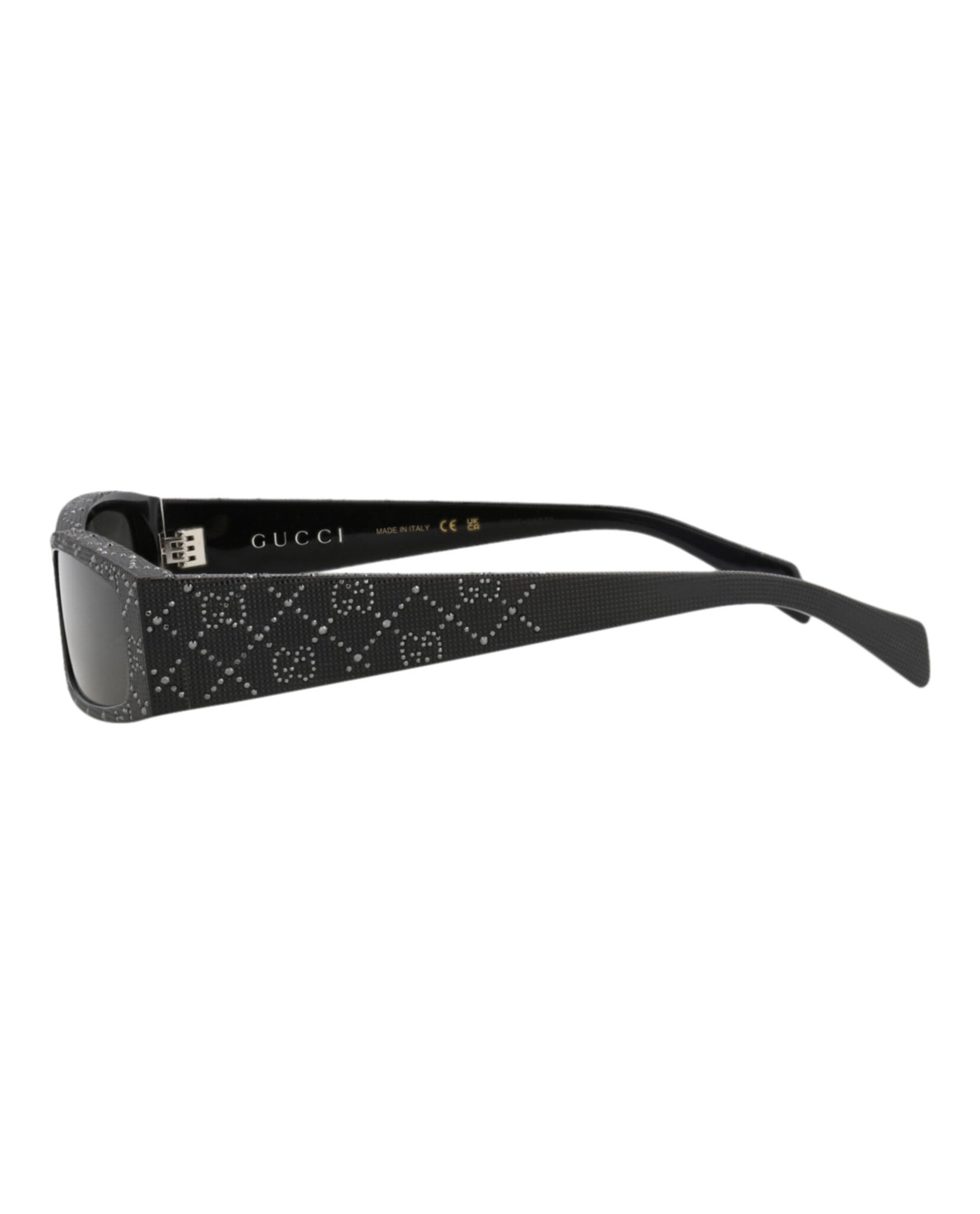Gucci Gucci Mens Square/Rectangle Black Black Grey Fashion Designer Eyewear