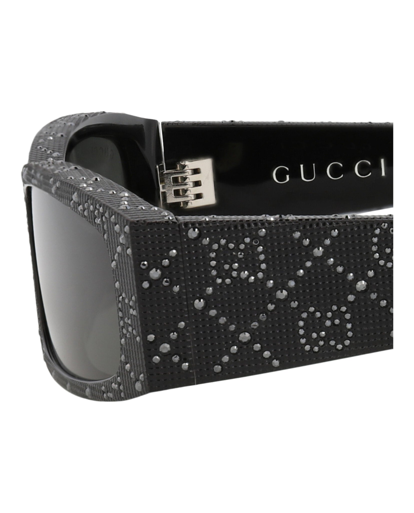 Gucci Gucci Mens Square/Rectangle Black Black Grey Fashion Designer Eyewear