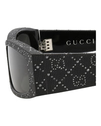 Gucci Gucci Mens Square/Rectangle Black Black Grey Fashion Designer Eyewear