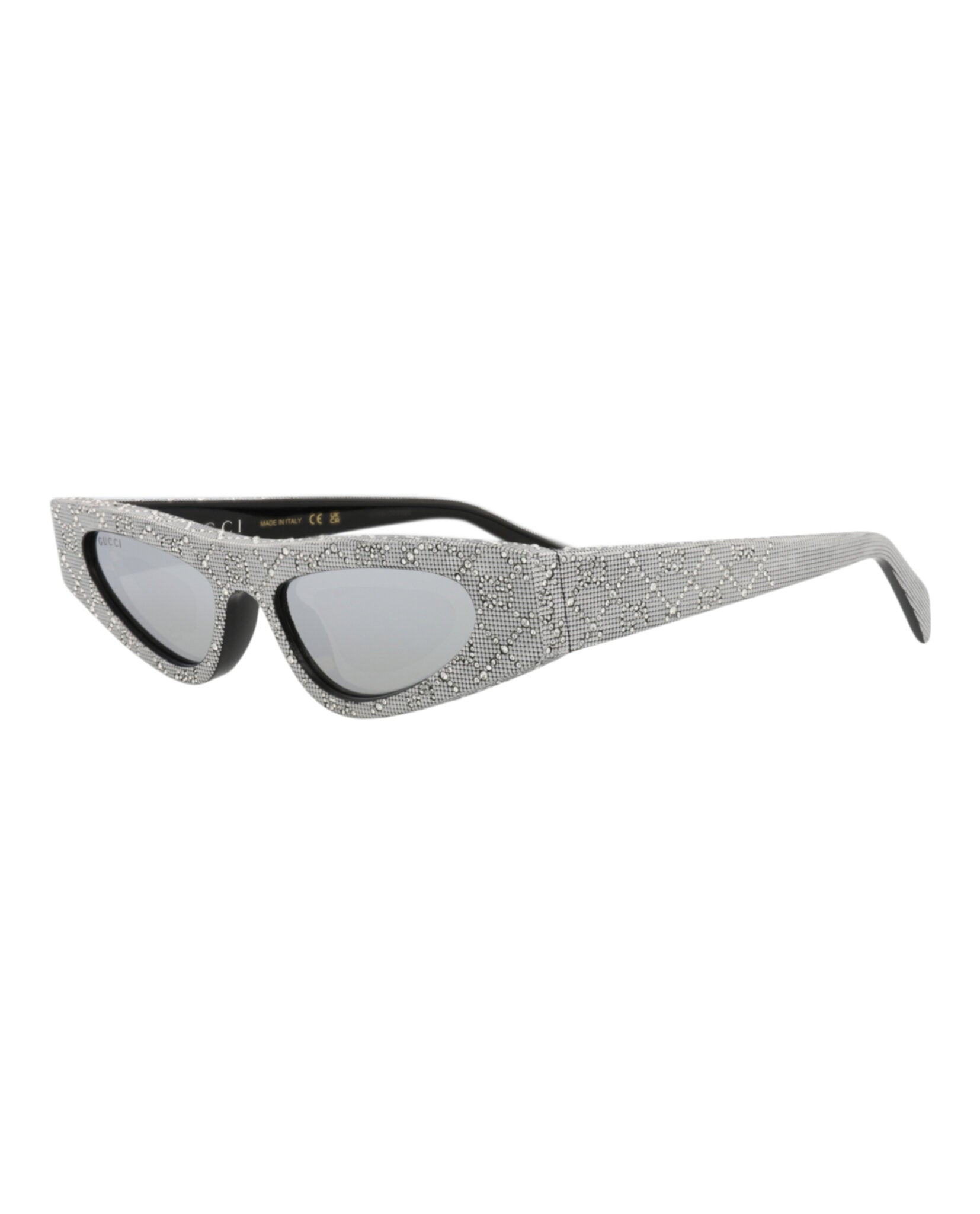 Gucci Gucci Womens Cat Eye Black Black Silver Fashion Designer Eyewear