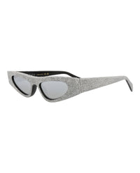 Gucci Gucci Womens Cat Eye Black Black Silver Fashion Designer Eyewear