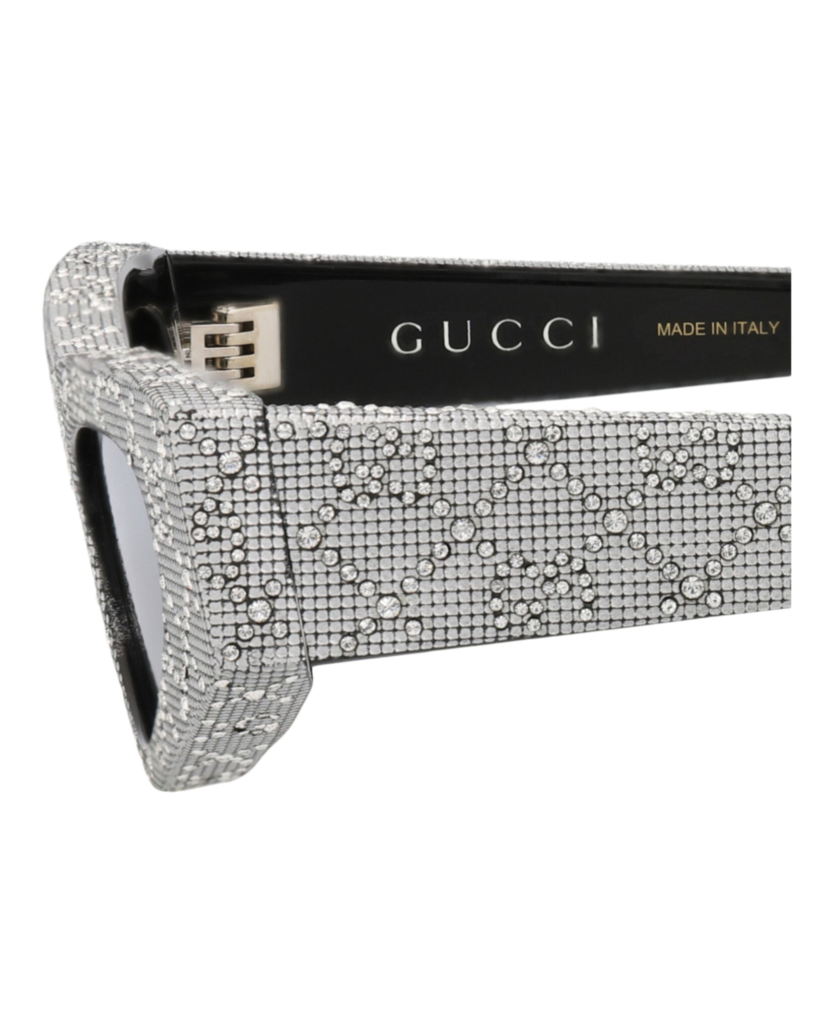 Gucci Gucci Womens Cat Eye Black Black Silver Fashion Designer Eyewear