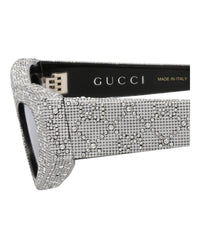 Gucci Gucci Womens Cat Eye Black Black Silver Fashion Designer Eyewear