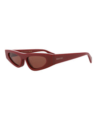 Gucci Womens Cat Eye Burgundy Burgundy Brown Fashion Designer Eyewear