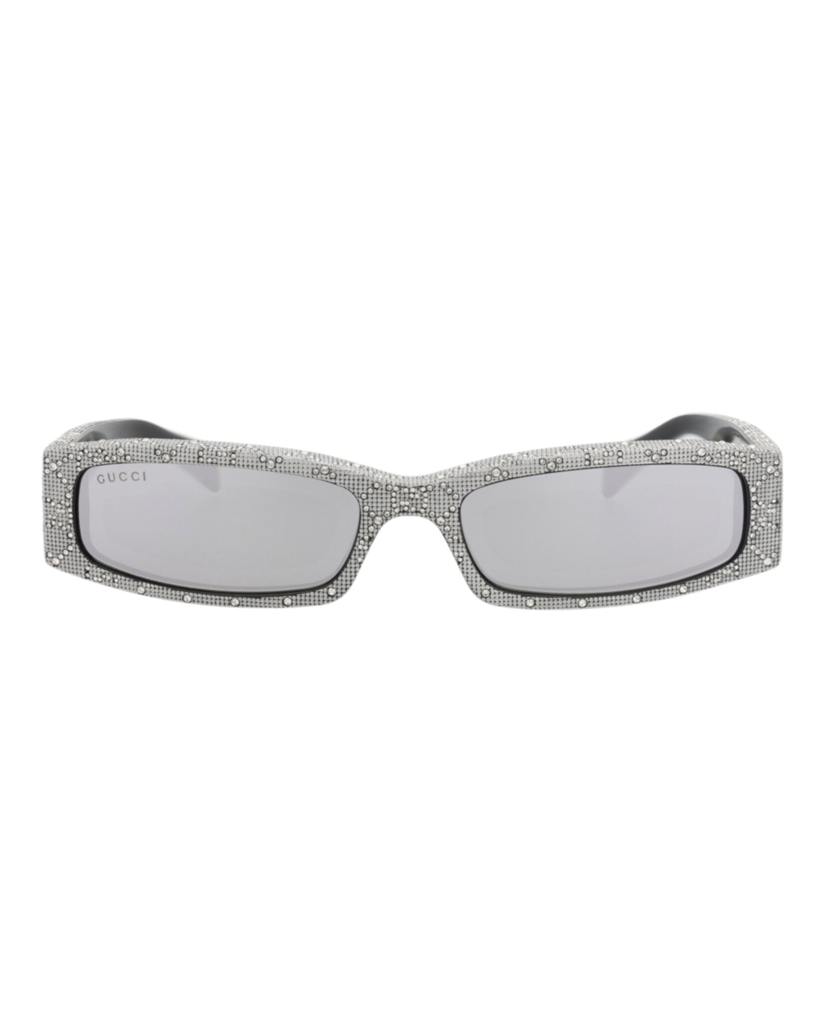 Gucci Gucci Mens Square/Rectangle Black Black Silver Fashion Designer Eyewear