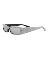 Gucci Gucci Mens Square/Rectangle Black Black Silver Fashion Designer Eyewear