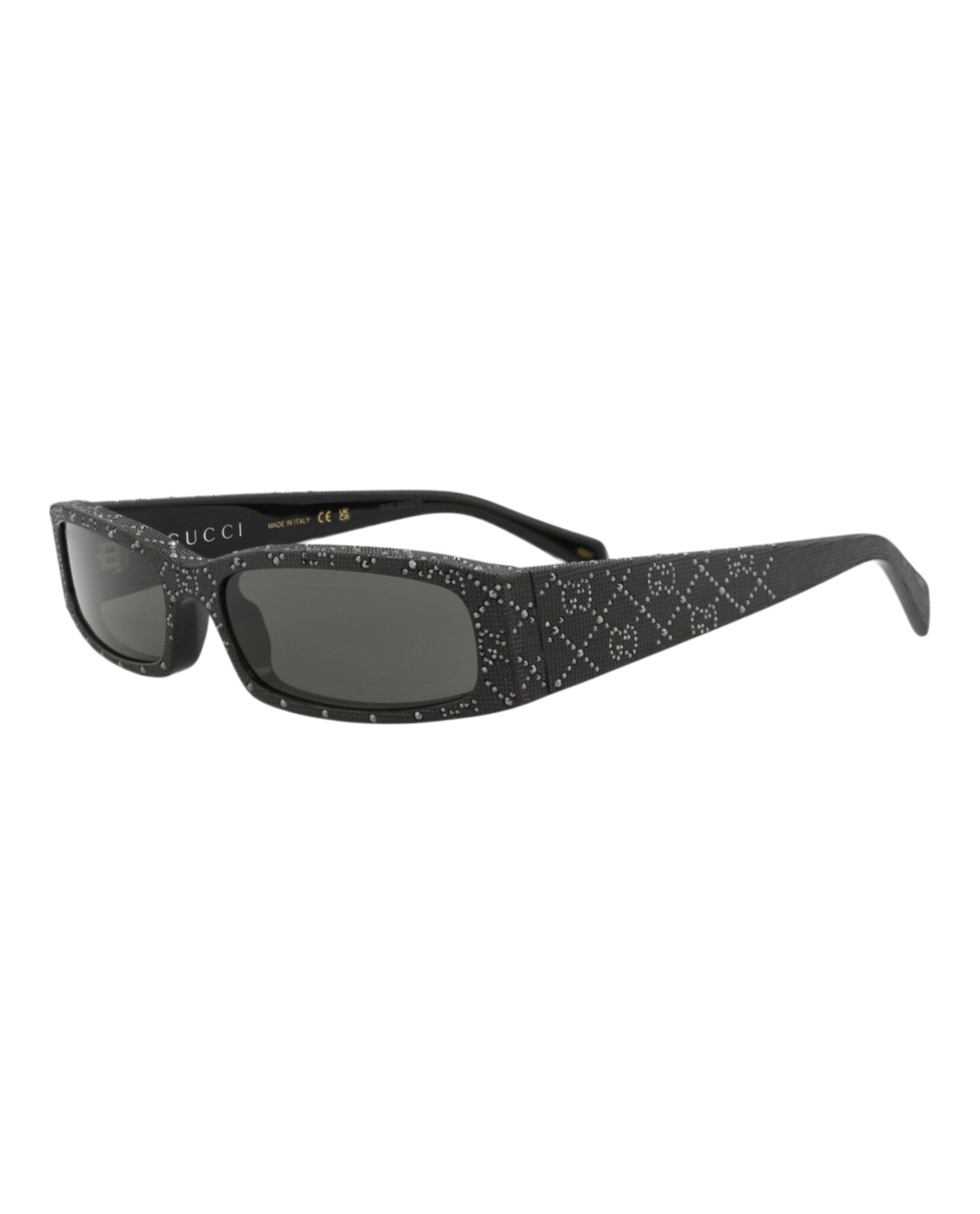 Gucci Gucci Mens Square/Rectangle Black Black Grey Fashion Designer Eyewear