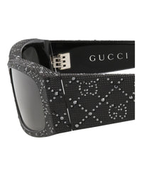 Gucci Gucci Mens Square/Rectangle Black Black Grey Fashion Designer Eyewear