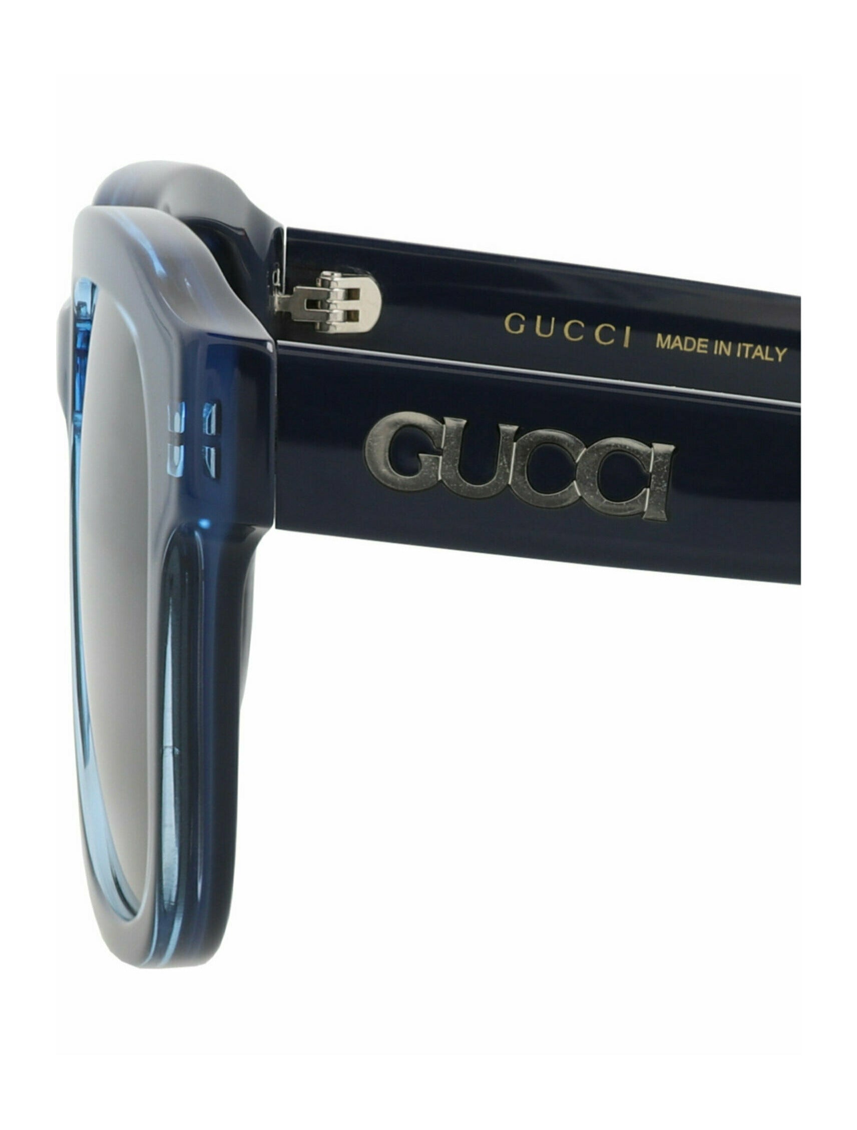 Gucci Mens Square/Rectangle Light Blue Blue Blue Fashion Designer Eyewear
