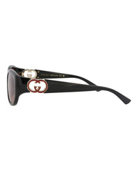 Gucci Womens Round/Oval Black Black Red Fashion Designer Eyewear