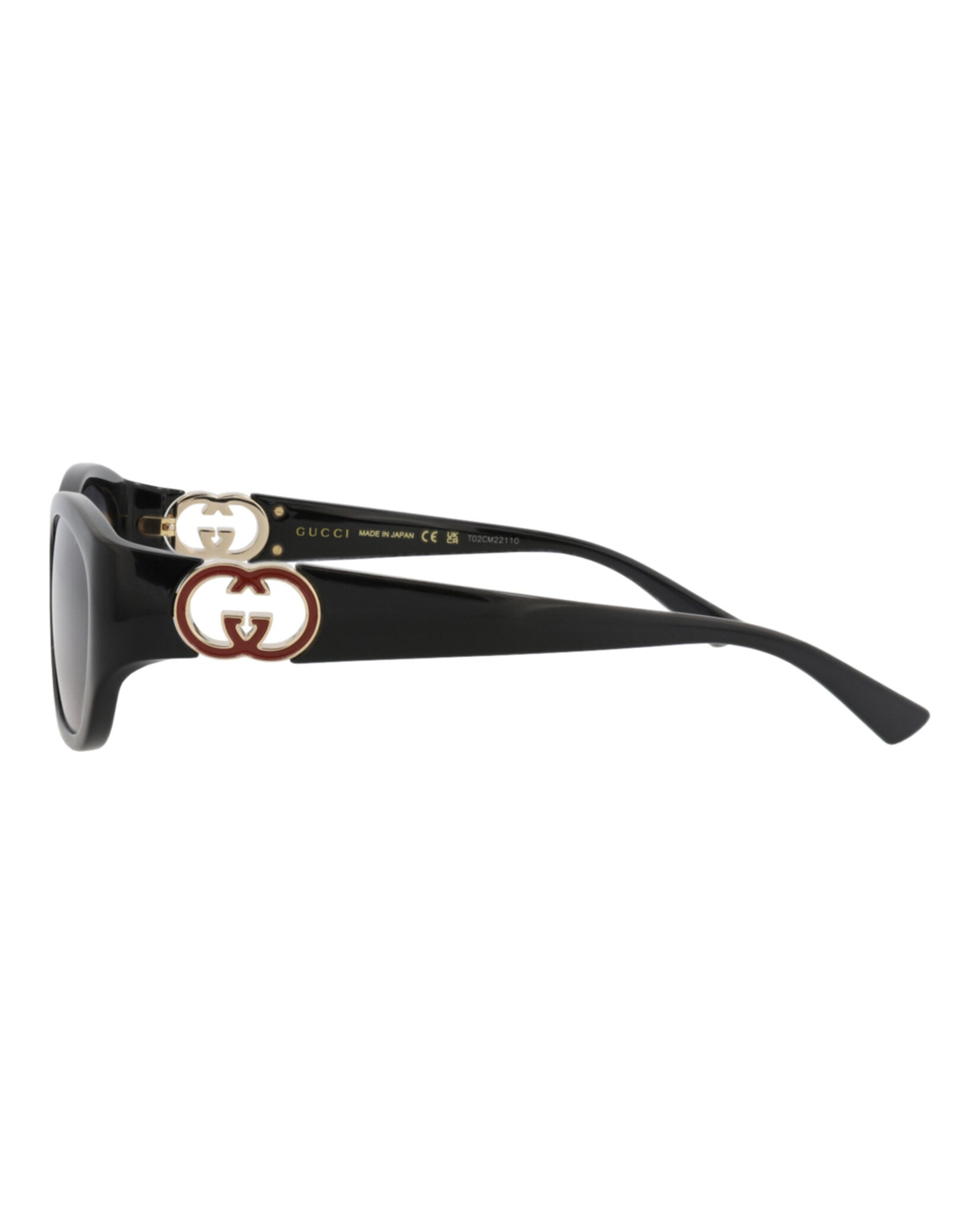 Gucci Womens Round/Oval Black Black Grey Fashion Designer Eyewear