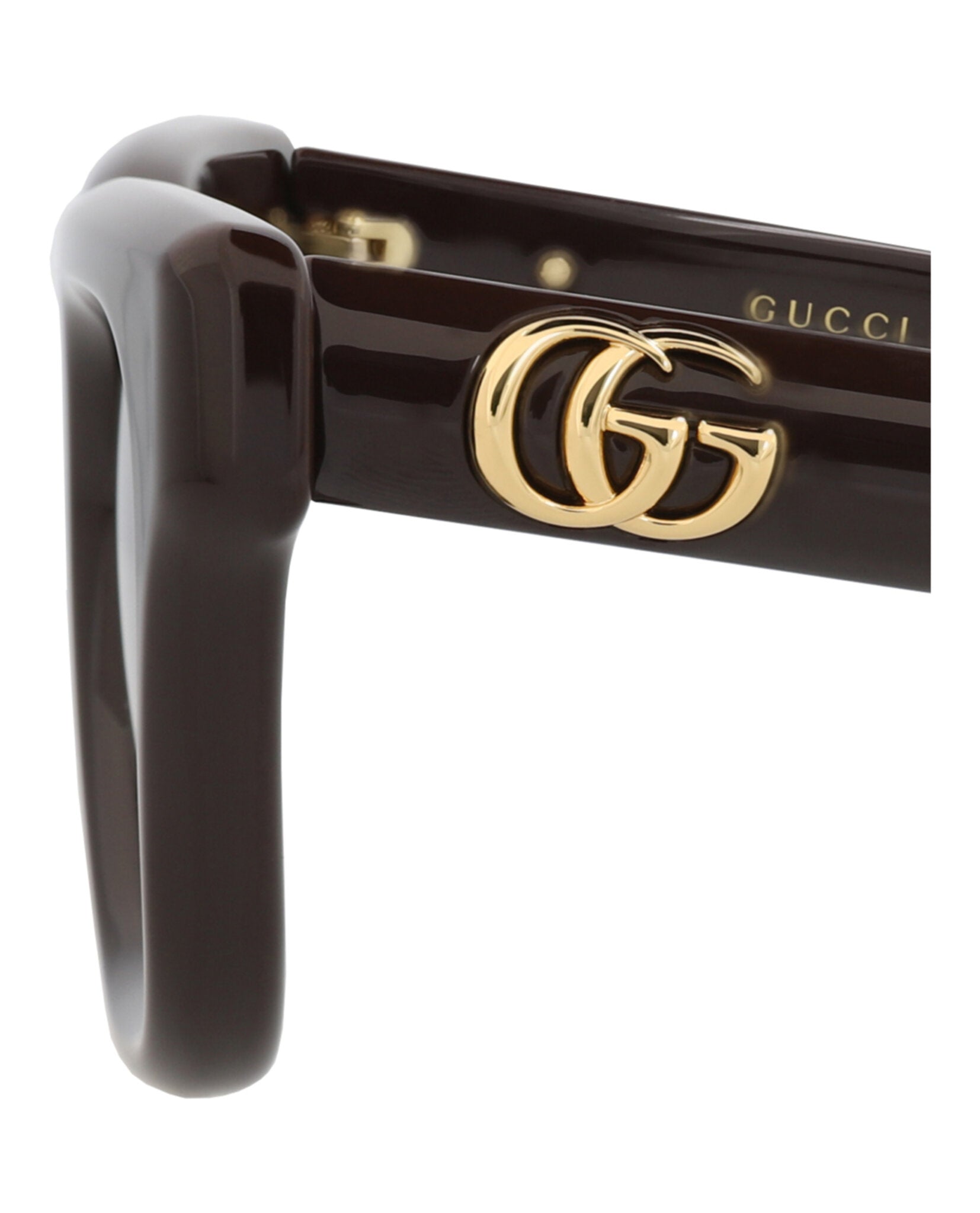 Gucci Gucci Womens Square/Rectangle Brown Brown Grey Fashion Designer Eyewear