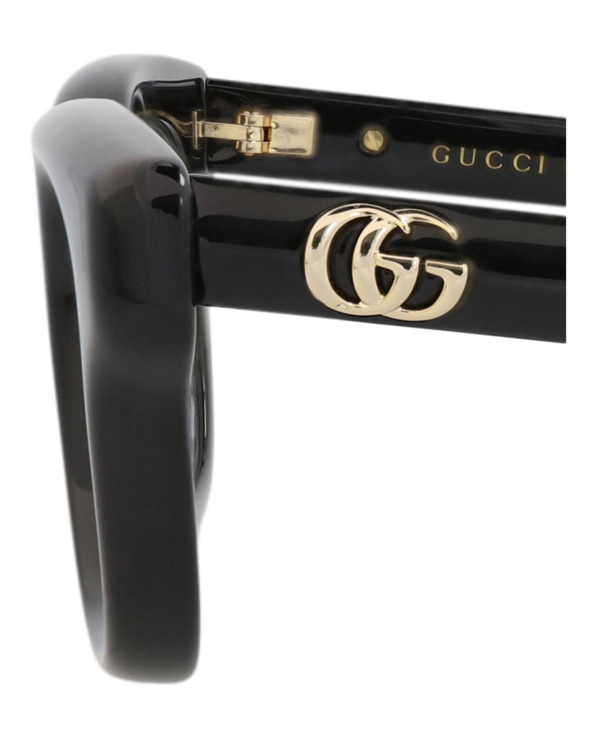 Gucci Womens Square/Rectangle Black Black Transparent Fashion Designer Eyewear