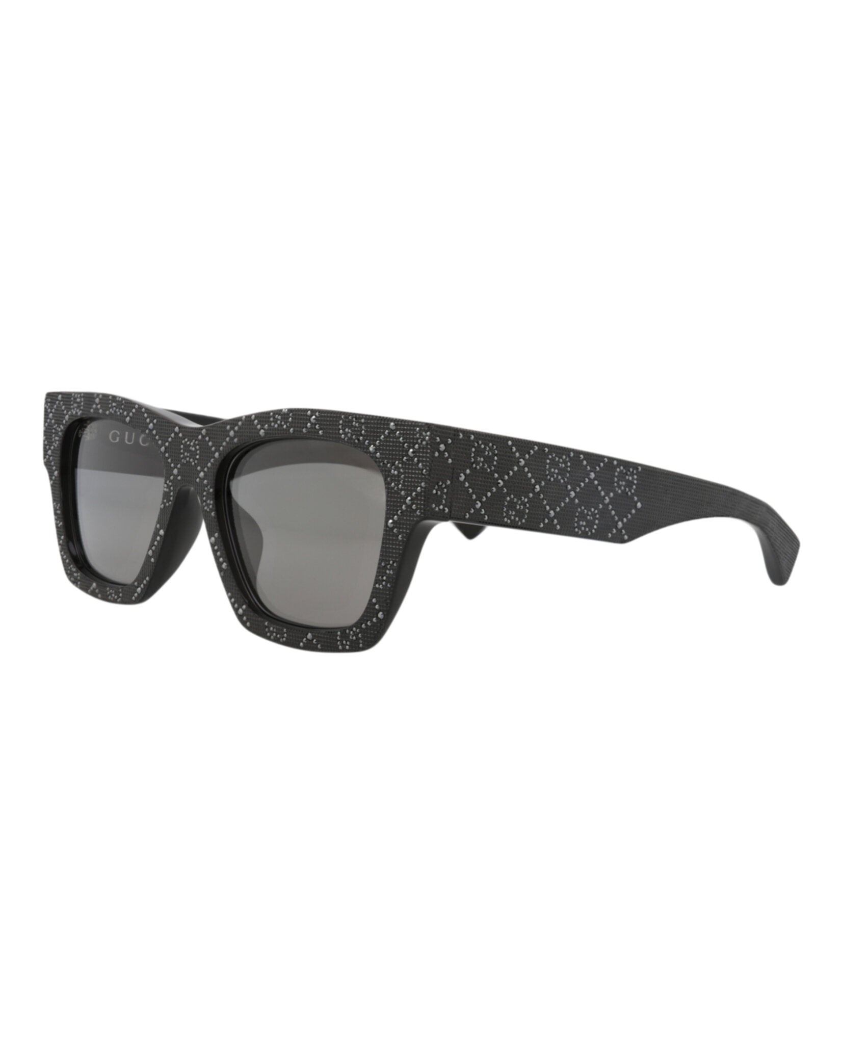 Gucci Gucci Womens Square/Rectangle Black Black Grey Fashion Designer Eyewear