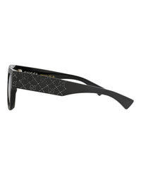 Gucci Gucci Womens Square/Rectangle Black Black Grey Fashion Designer Eyewear