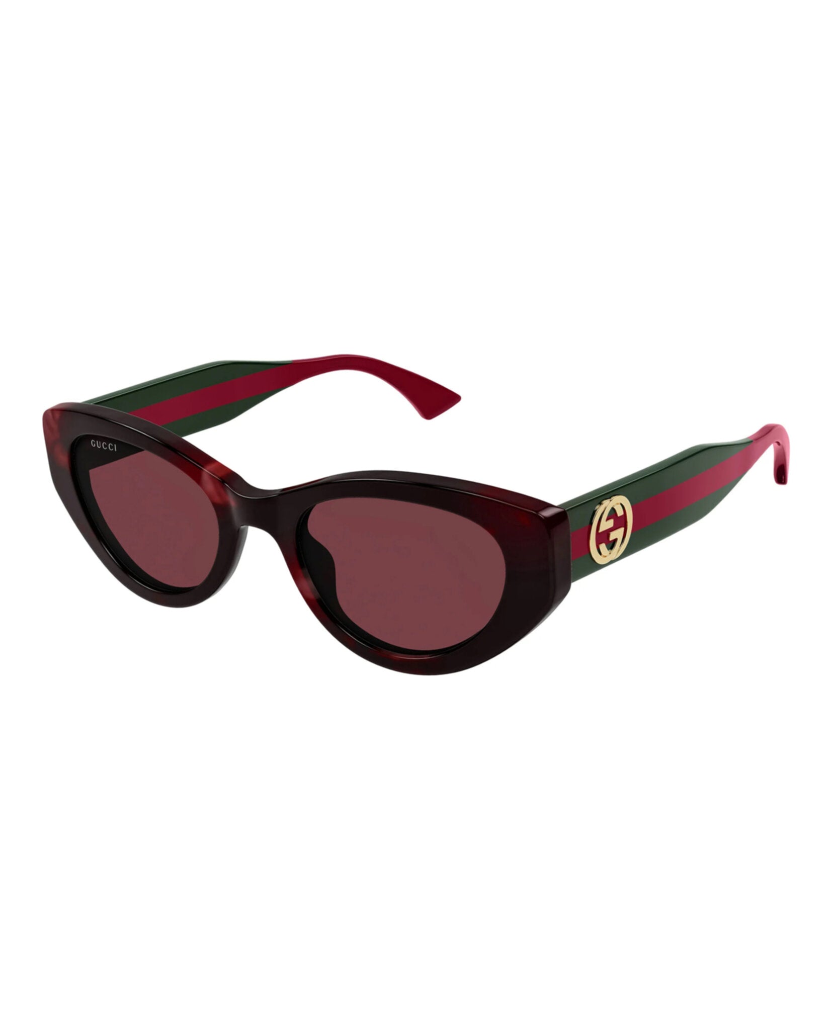 Gucci Womens Cat Eye Havana Green Red Fashion Designer Eyewear