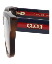 Gucci Gucci Unisex Square/Rectangle Havana Blue Transparent Fashion Designer Eyewear