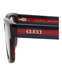 Gucci Gucci Unisex Square/Rectangle Havana Blue Transparent Fashion Designer Eyewear