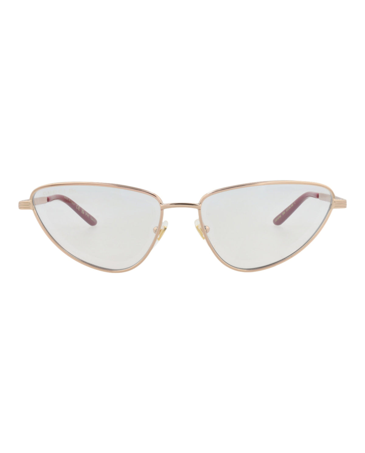 Gucci Gucci Womens Cat Eye Gold Gold Transparent Fashion Designer Eyewear