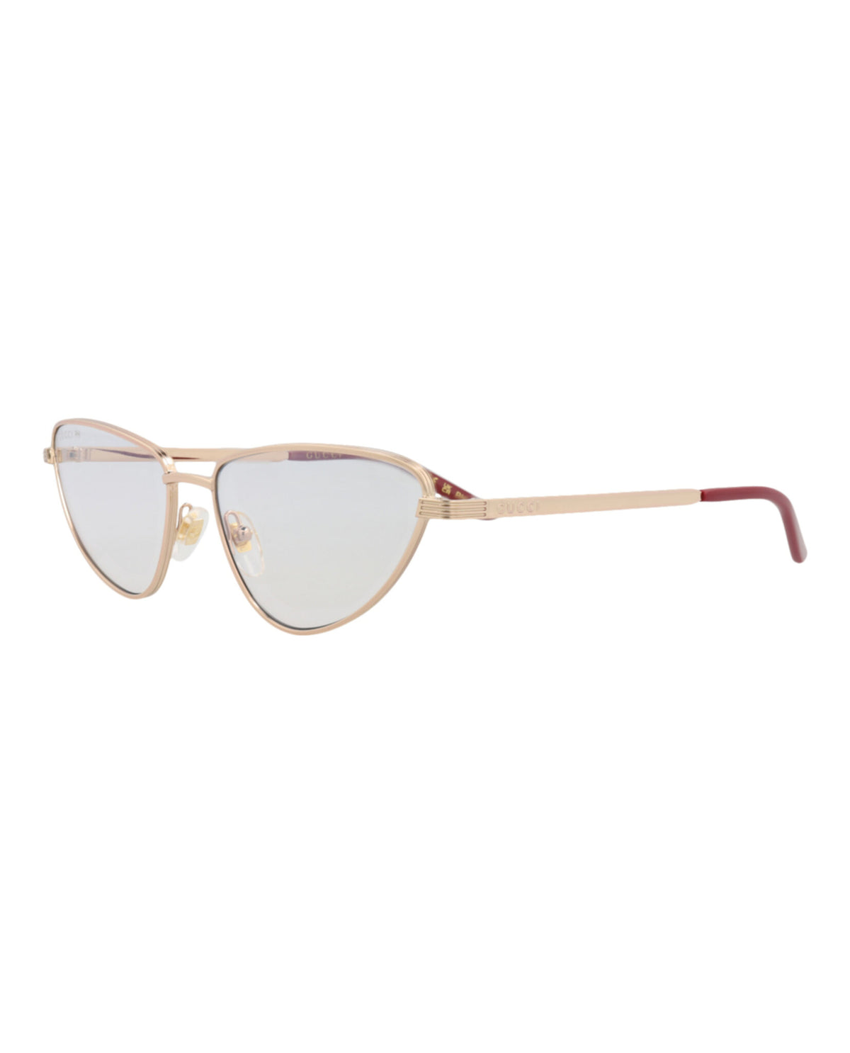 Gucci Gucci Womens Cat Eye Gold Gold Transparent Fashion Designer Eyewear