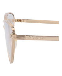 Gucci Gucci Womens Cat Eye Gold Gold Transparent Fashion Designer Eyewear