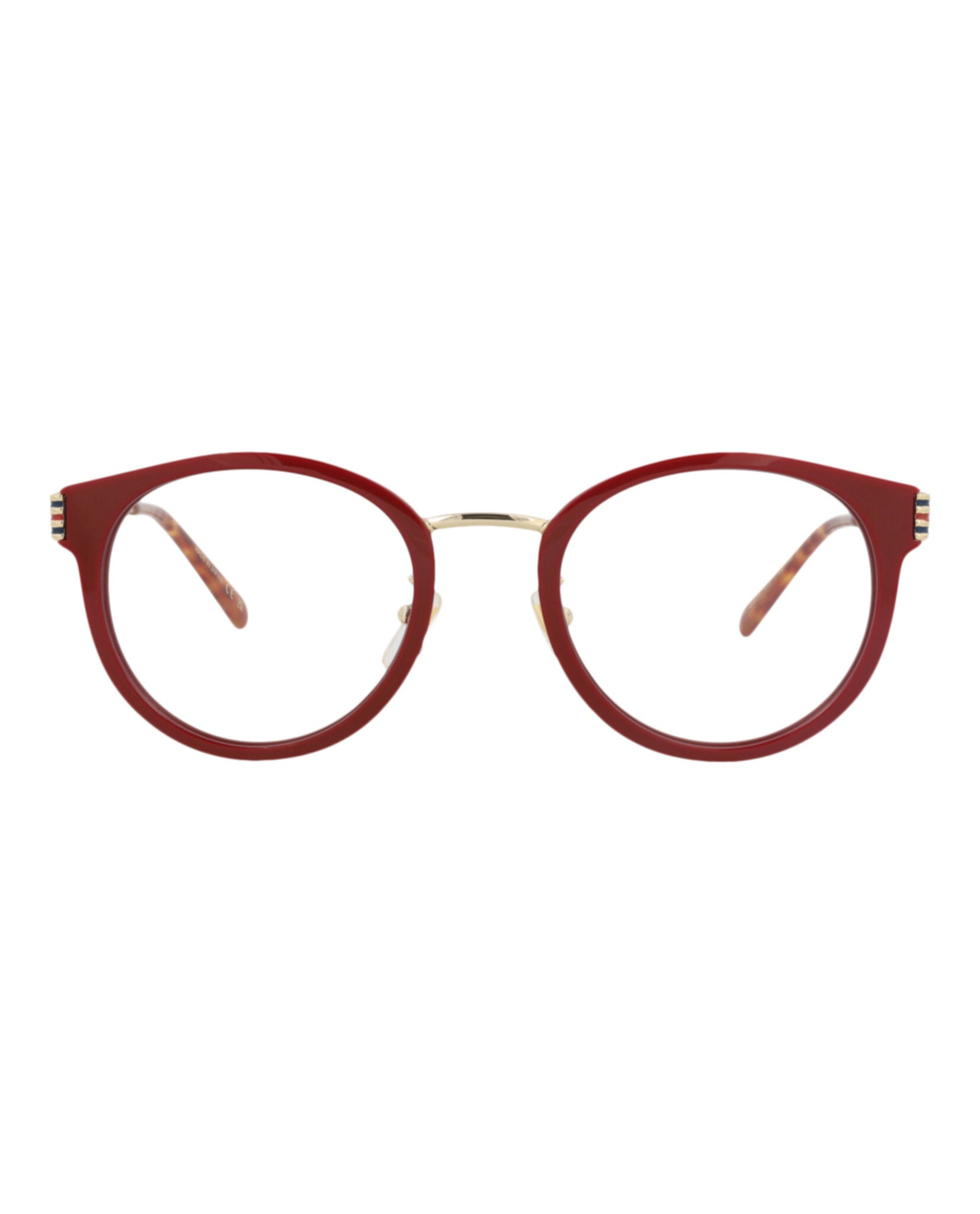 Gucci Gucci Womens Round/Oval Burgundy Gold Transparent Fashion Designer Eyewear