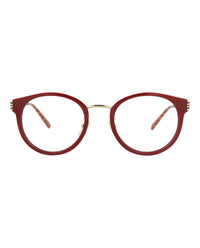 Gucci Gucci Womens Round/Oval Burgundy Gold Transparent Fashion Designer Eyewear