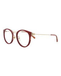 Gucci Gucci Womens Round/Oval Burgundy Gold Transparent Fashion Designer Eyewear
