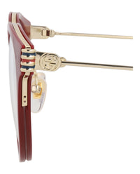 Gucci Gucci Womens Round/Oval Burgundy Gold Transparent Fashion Designer Eyewear