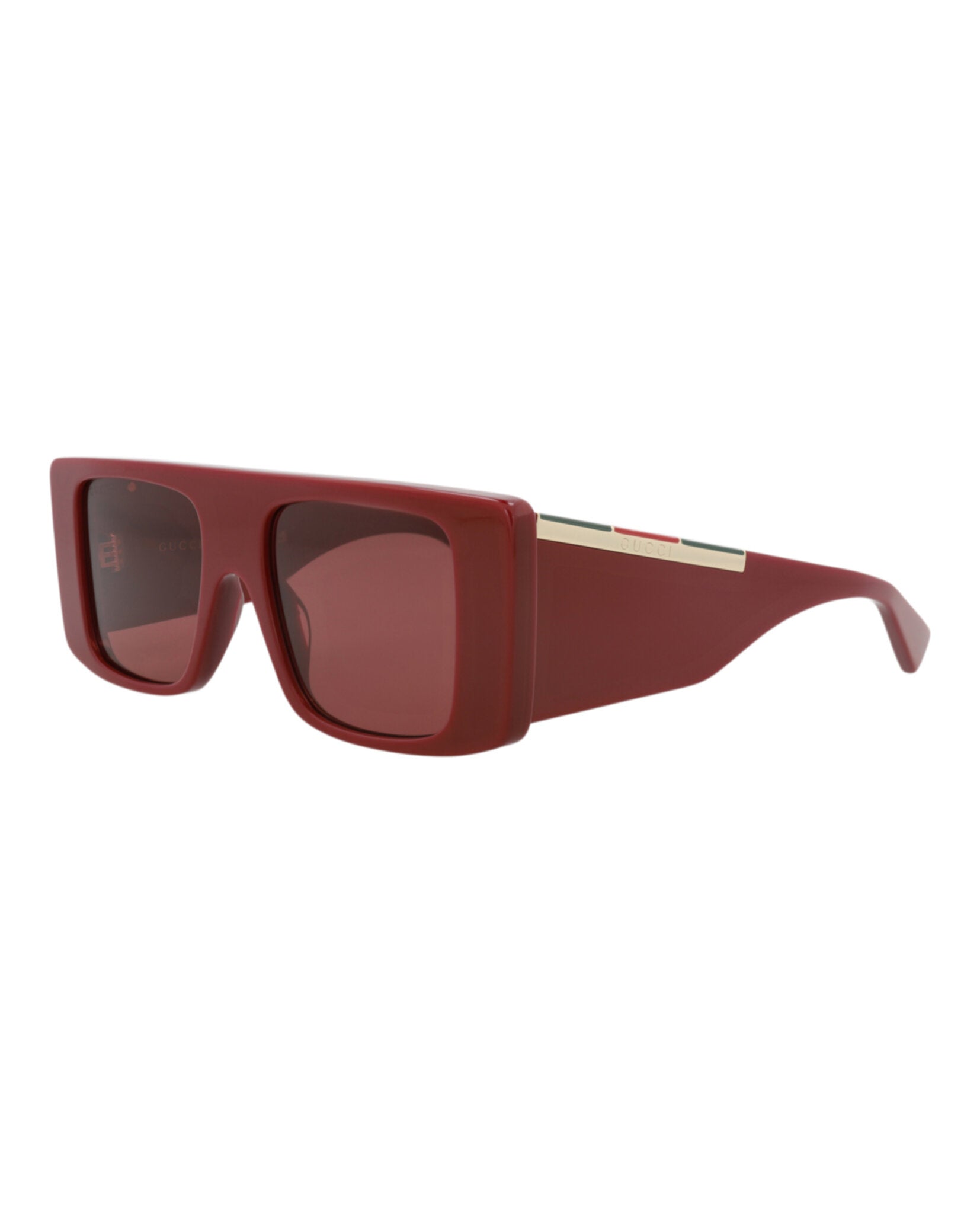 Gucci Gucci Mens Square/Rectangle Burgundy Burgundy Red Fashion Designer Eyewear