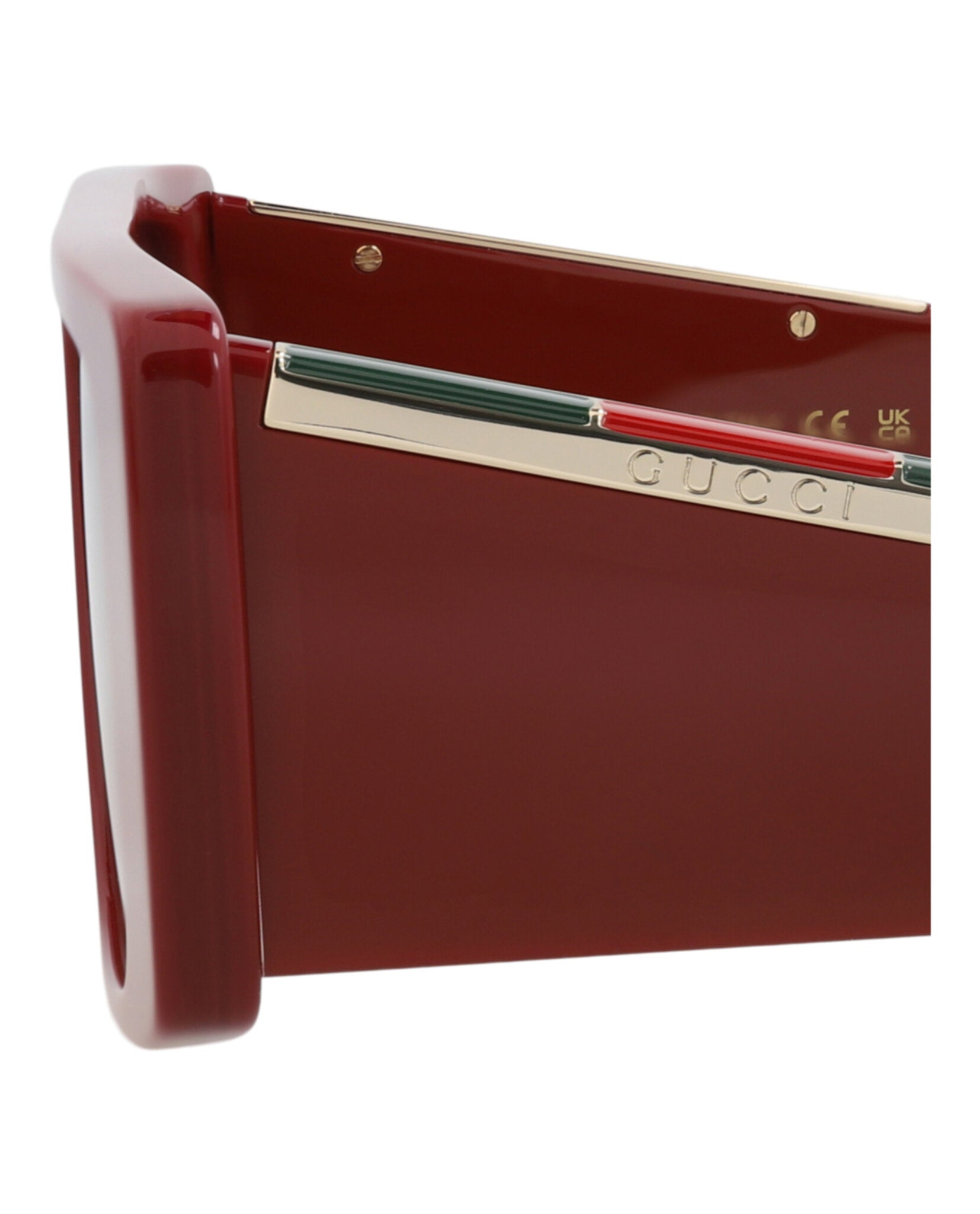 Gucci Gucci Mens Square/Rectangle Burgundy Burgundy Red Fashion Designer Eyewear
