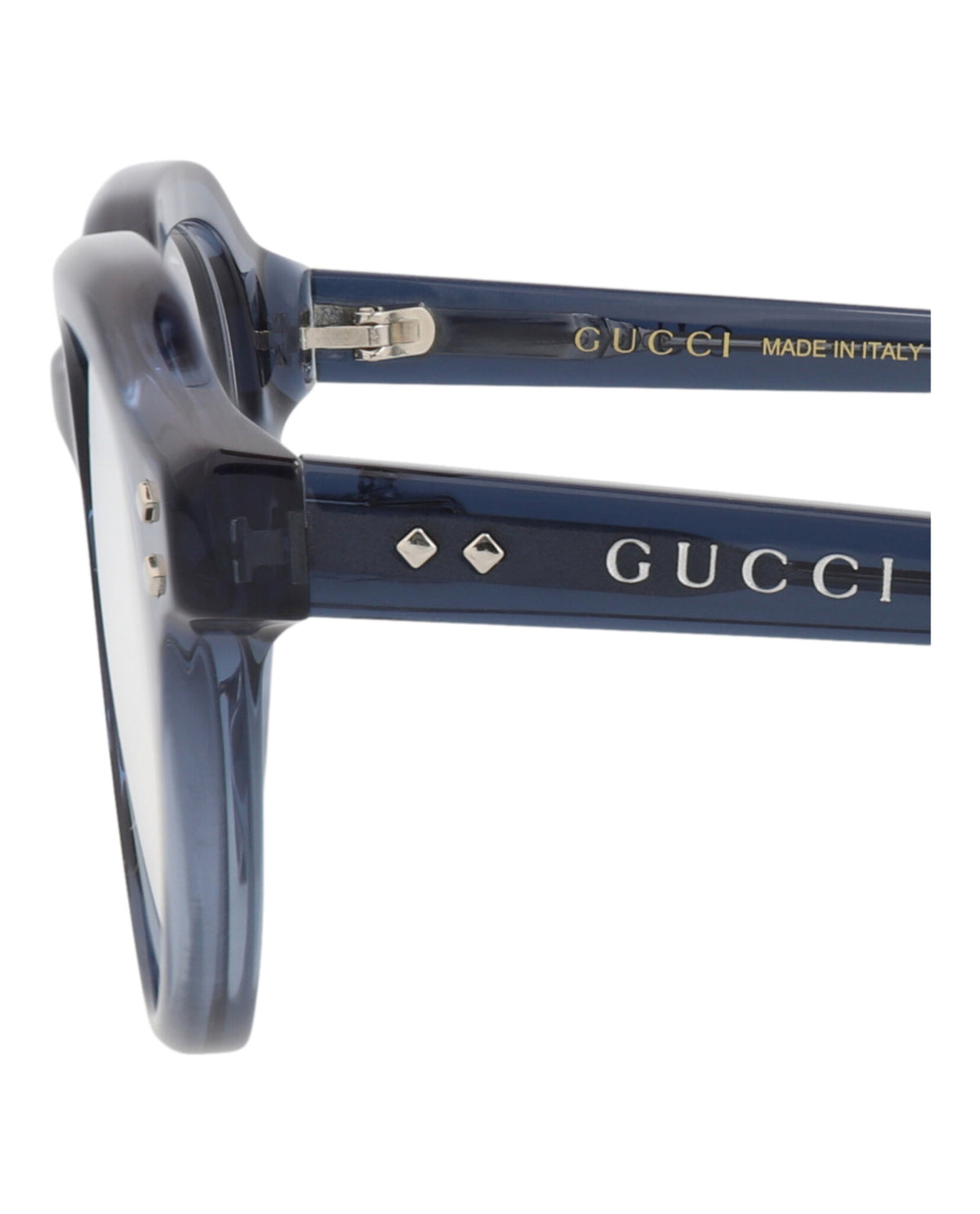 Gucci Mens Round/Oval Blue Blue Transparent Fashion Designer Eyewear