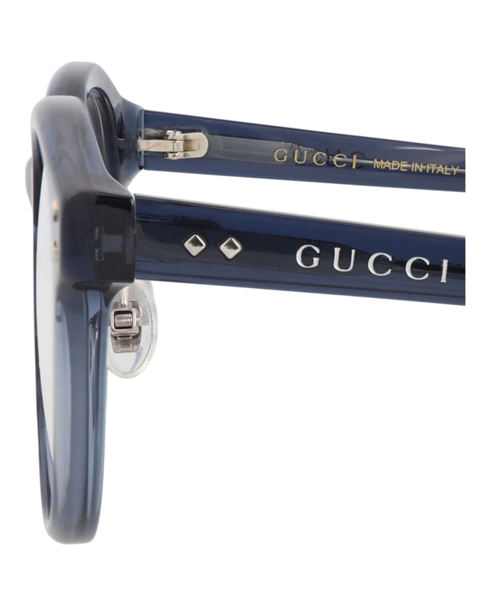 Gucci Gucci Mens Round/Oval Blue Blue Transparent Fashion Designer Eyewear