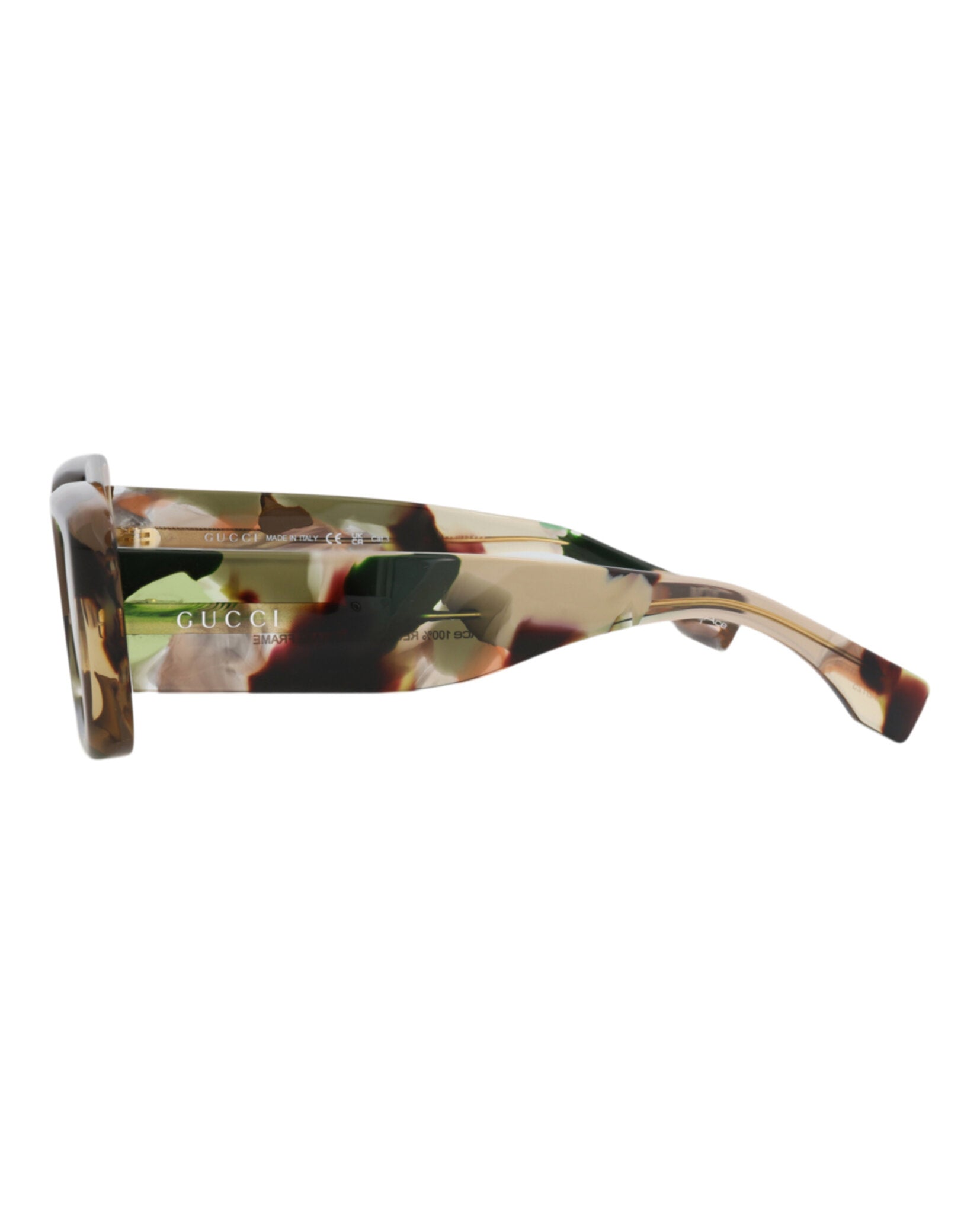 Gucci Gucci Womens Square/Rectangle Green Green Brown Fashion Designer Eyewear